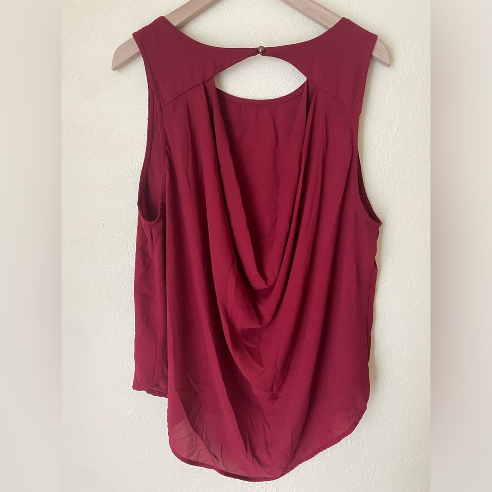 Lily White Open-back Semi-sheer Blouse